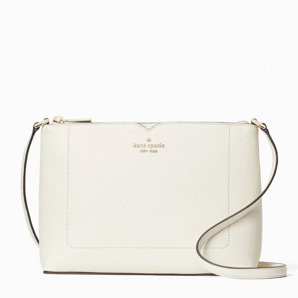 New Kate Spade Harlow Pebble Leather Crossbody Parchment